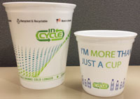 MicroGREEN PET cups from recycled resin MicroGREEN PET cups from recycled resin